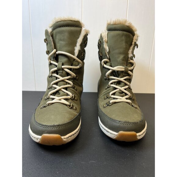 Aetrex Womens Boots Size 7.5 Jodie Faux Fur Lined Leather Winter Snow - Picture 4 of 9